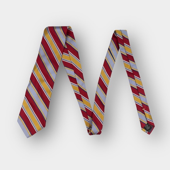 Dion Collection Wide Striped Italian Silk Tie 60-Inch Made in Canada Designer - Picture 2 of 7